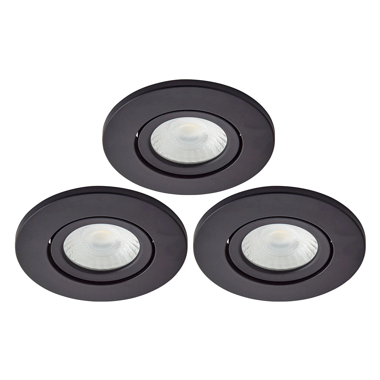 Spa Como LED Tiltable Fire Rated Downlight 5W Dimmable 3-Pack Cool White Satin Black IP65 3 Spa Como LED Tiltable Fire Rated Downlight 5W Dimmable 3-Pack Cool White Satin Black IP65