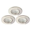 Spa Como LED Tiltable Fire Rated Downlight 5W Dimmable 3-Pack Cool White Satin Nickel IP65