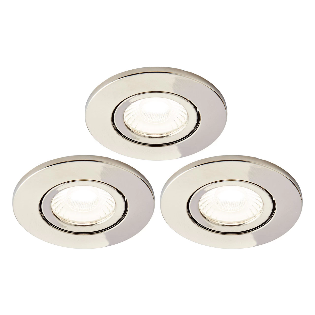 Spa Como LED Tiltable Fire Rated Downlight 5W Dimmable 3-Pack Cool White Satin Nickel IP65 4 Spa Como LED Tiltable Fire Rated Downlight 5W Dimmable 3-Pack Cool White Satin Nickel IP65 - Image 2