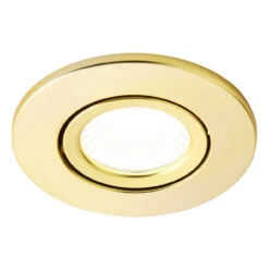 Spa Como LED Tiltable Fire Rated Downlight 5W Dimmable Cool White Satin Brass IP65 -Home Lighting Store SPA 38571 SBRS alt1 55068.1657195003