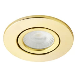 Spa Como LED Tiltable Fire Rated Downlight 5W Dimmable 3-Pack Cool White Satin Brass IP65 -Home Lighting Store SPA 38571 SBRS alt2 16813.1657194955