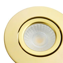 Spa Como LED Tiltable Fire Rated Downlight 5W Dimmable 3-Pack Cool White Satin Brass IP65 -Home Lighting Store SPA 38571 SBRS alt3 68176.1657194955