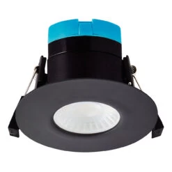 Spa Rhom LED Fire Rated Downlight 8W Dimmable IP65 Tri-Colour CCT Satin Black -Home Lighting Store SPA 38572 SBLK 1 54909.1657197452