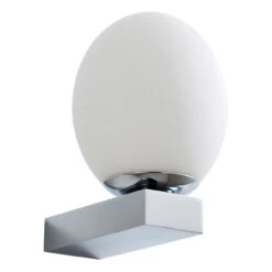 Spa Aglos LED Single Globe Wall Light 3W Cool White Opal Glass And Chrome