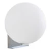 Spa Thiva Single Globe Wall Light Opal Glass And Chrome
