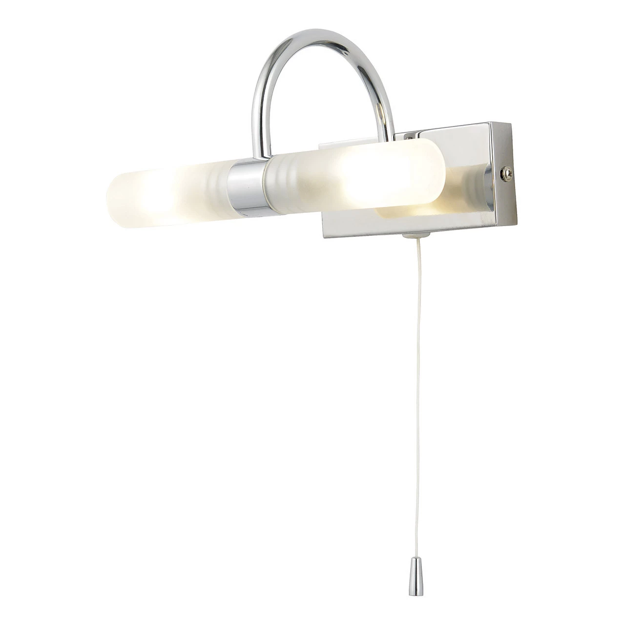 Spa Corvus 2-Light Picture/Mirror Light With Pull Switch Opal Glass And Chrome 4 Spa Corvus 2-Light Picture/Mirror Light With Pull Switch Opal Glass And Chrome - Image 2