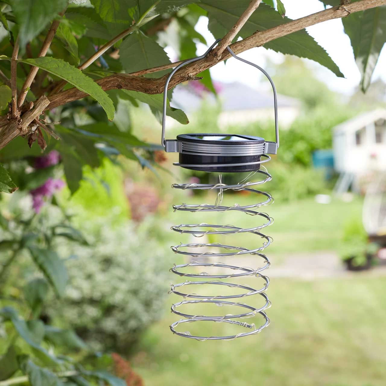 Smart Solar LED Lantern 6.5cm Spring SPIRALIGHT Hanging Warm White 6-Pack Silver 5 Smart Solar LED Lantern 6.5cm Spring SPIRALIGHT Hanging Warm White 6-Pack Silver - Image 3