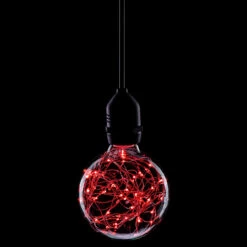 Prolite Globe LED Light Bulb G95 B22 1.7W Red Star Effect Funky Filaments -Home Lighting Store Starry G95 Red 84968.1643794560