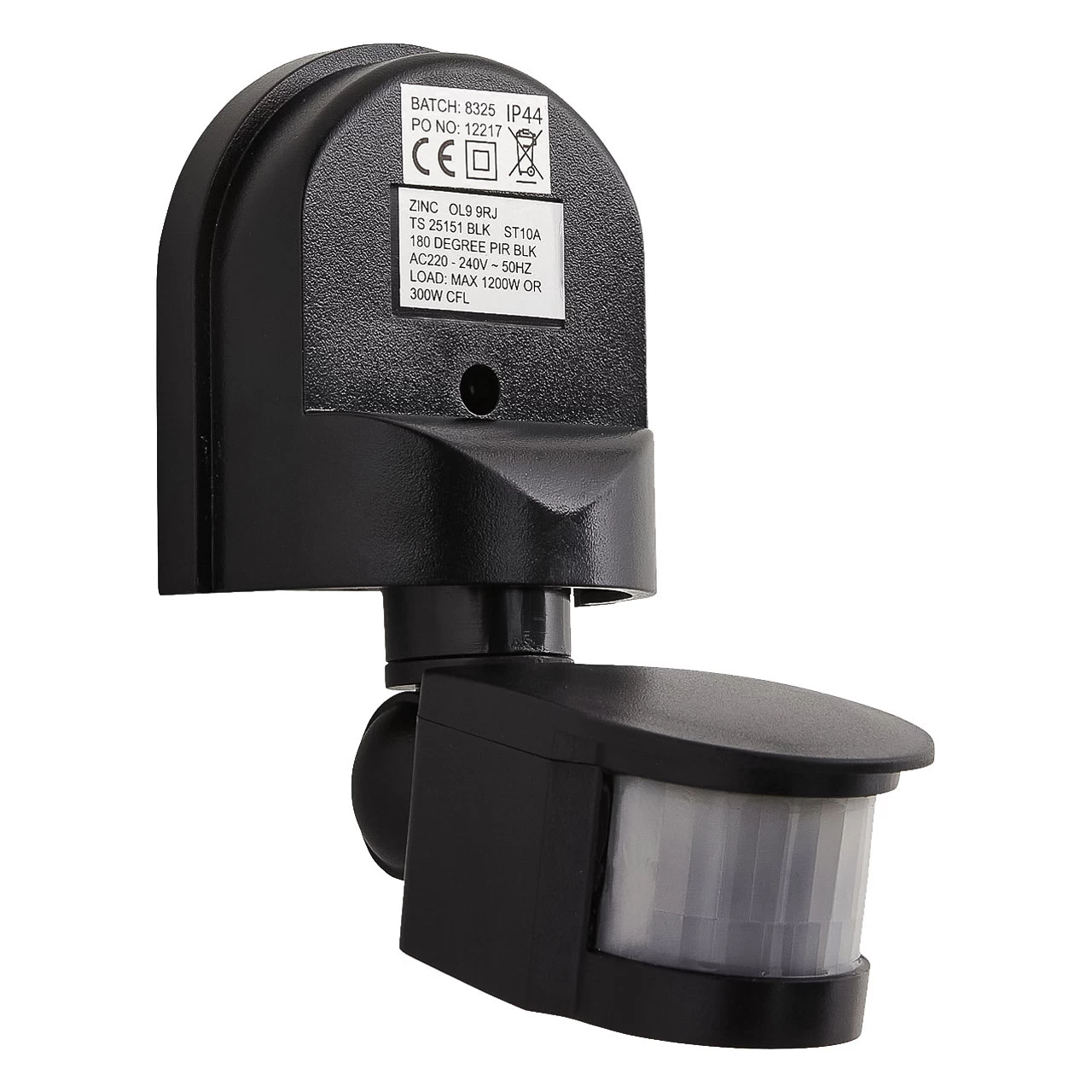 Zink PIR Sensor 180° Dion Black 12-Metre Range 3 Zink PIR Sensor 180° Dion Black 12-Metre Range