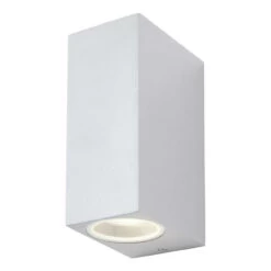 Zink FLEET Square Outdoor Up And Down Wall Light Silver
