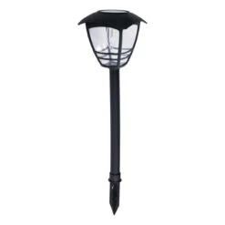 Zink CADEBY LED Solar Post Lantern Black