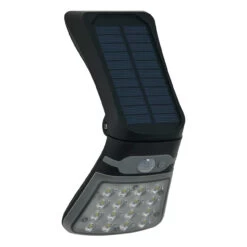 Zink BLACKHALL 2.5W LED Solar Wall Light With PIR Sensor Black