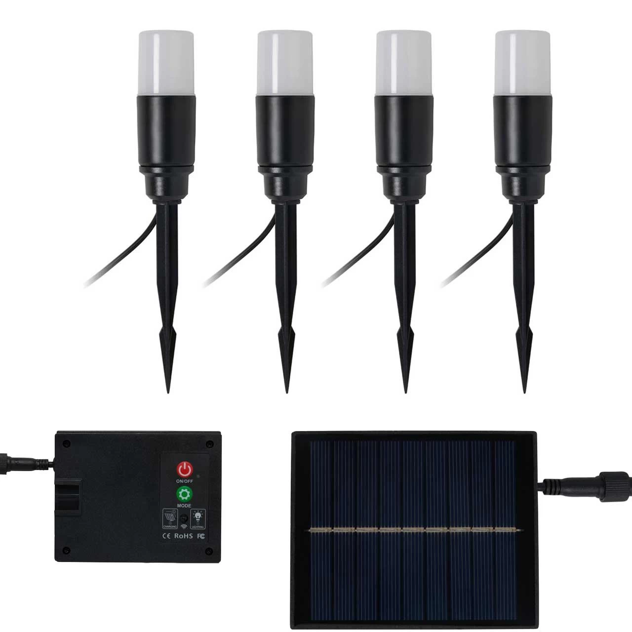 Zink DAW 4 Light LED Solar Stake Light Kit Black 3 Zink DAW 4 Light LED Solar Stake Light Kit Black