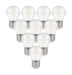 Crompton Golfball LED Light Bulb Festoon E27 4.5W (25W Eqv) White 10-Pack