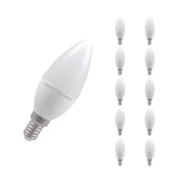 Crompton Candle LED Light Bulb E14 5.5W (40W Eqv) Warm White 10-Pack Opal