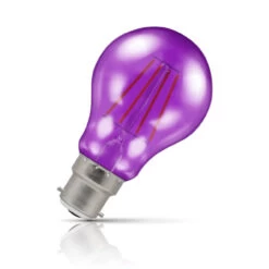 Crompton GLS LED Light Bulb B22 4.5W (25W Eqv) Purple IP65 Harlequin