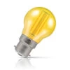 Crompton Golfball LED Light Bulb B22 4.5W (25W Eqv) Yellow IP65 Harlequin -Home Lighting Store crompton lamps led golfball 4.5w b22 harlequin ip65 yellow translucent 6203 5055579313957 81558.1578928268 47745.1603455885