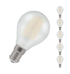 Crompton Golfball LED Light Bulb B15 5W (40W Eqv) Warm White 5-Pack Pearl