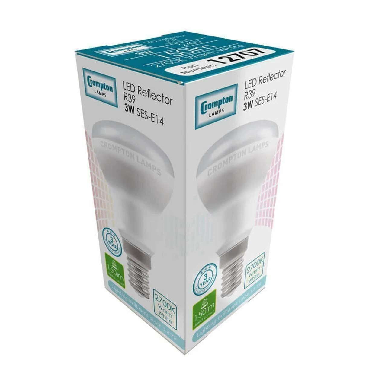 Crompton R39 Reflector LED Light Bulb E14 4.5W (35W Eqv) Warm White 5-Pack 6 Crompton R39 Reflector LED Light Bulb E14 4.5W (35W Eqv) Warm White 5-Pack - Image 4