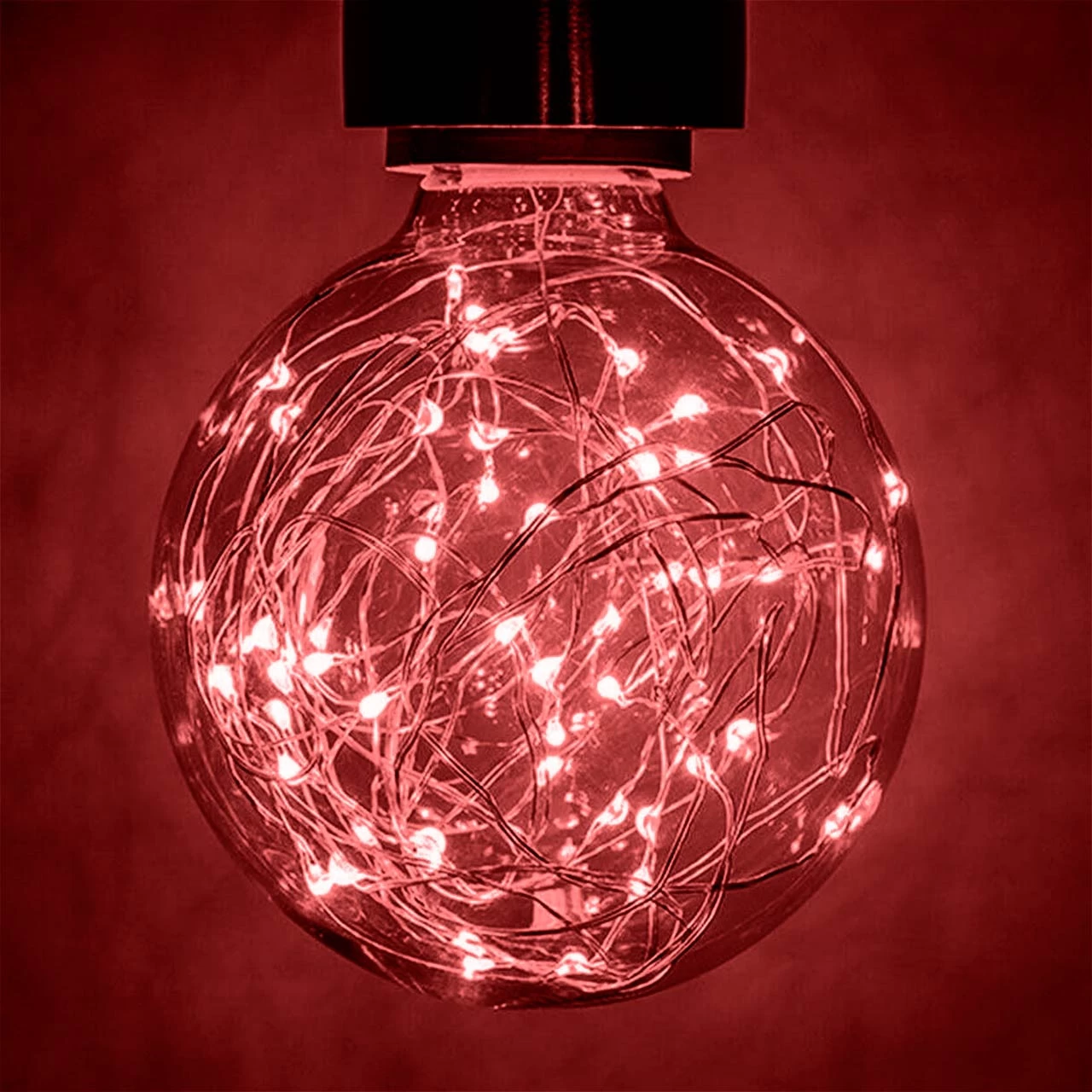 Prolite Globe LED Light Bulb G95 E27 1.7W Red Star Effect Funky Filaments 3 Prolite Globe LED Light Bulb G95 E27 1.7W Red Star Effect Funky Filaments