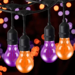 Halloween Festoon Light Premium 5m Connectible Outdoor Orange & Purple With 10x LED GLS