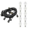 Festoon Light Premium 5m Connectible Outdoor E27 White With 10x LED GLS Light Bulbs