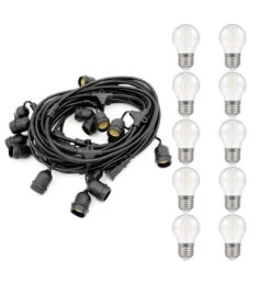 Festoon Light Premium 5m Connectible Outdoor E27 White With 10x LED Golfball Light Bulbs -Home Lighting Store led premium 6.5m connectible ip65 weatherproof festoon e27 with 10x led white golfball light bulbs white 6334 28380.1622113378 53485.1622208082