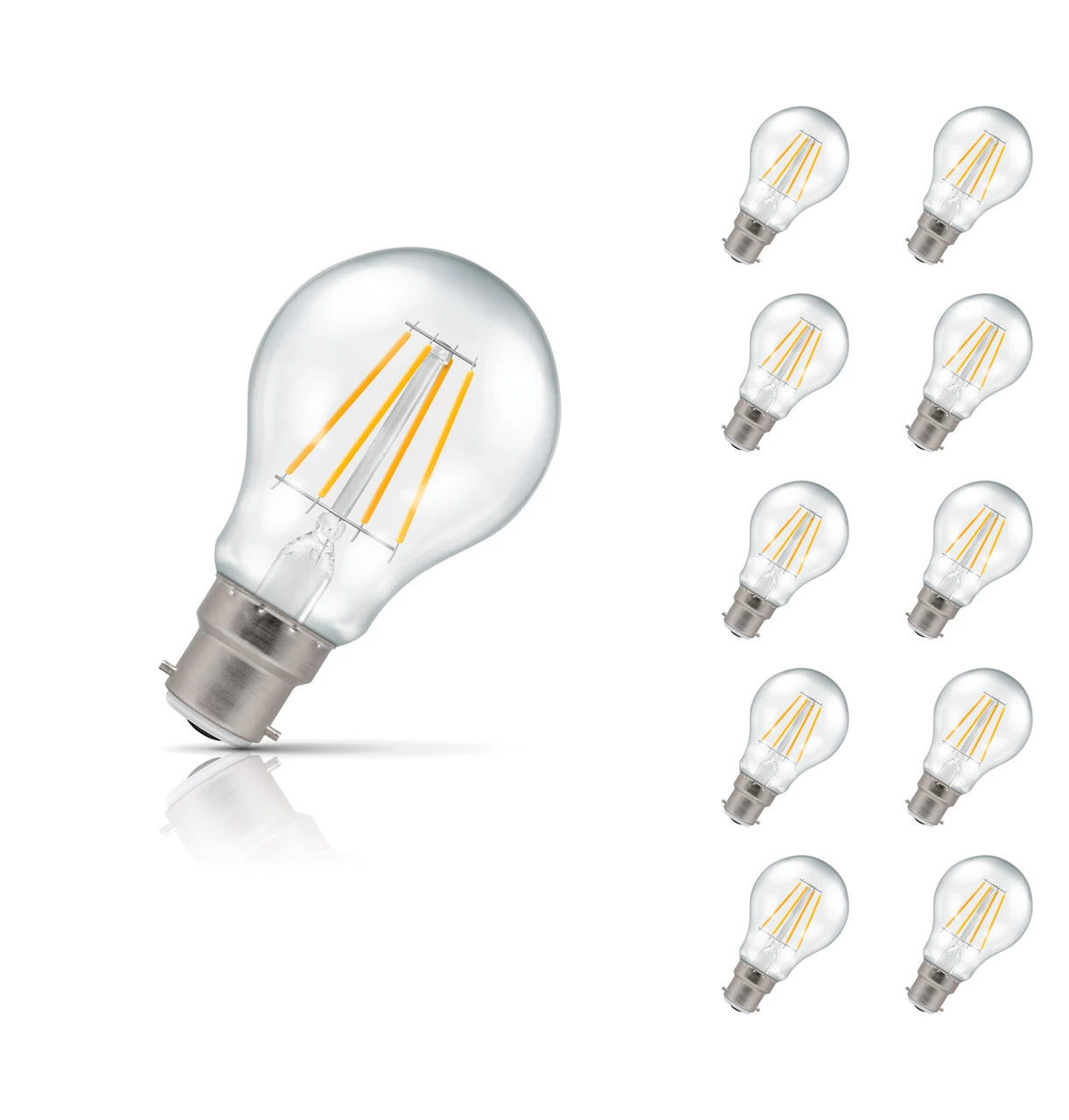 Crompton GLS LED Light Bulb Dimmable B22 5W (40W Eqv) Warm White 10-Pack Clear 3 Crompton GLS LED Light Bulb Dimmable B22 5W (40W Eqv) Warm White 10-Pack Clear