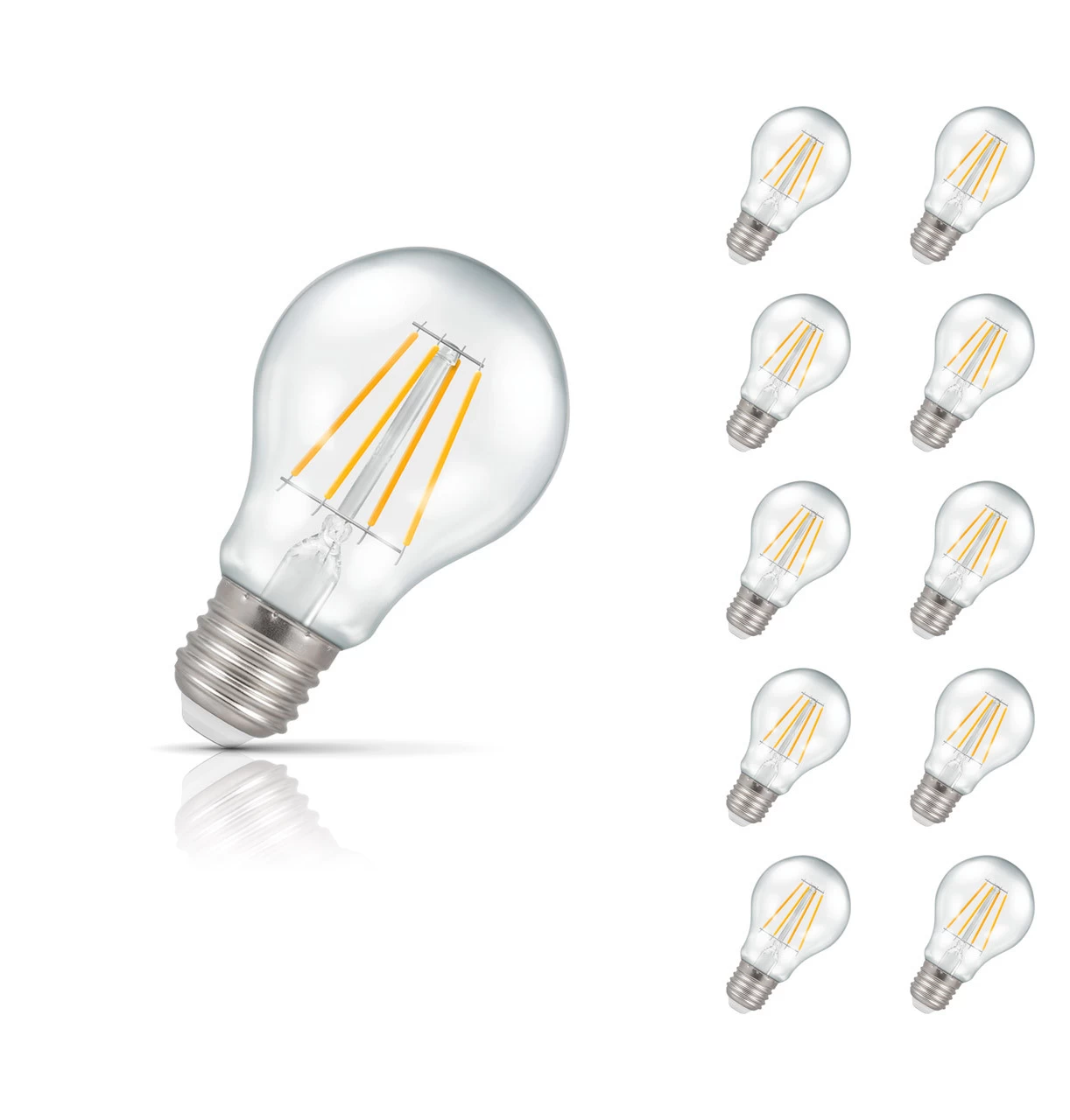 Crompton GLS LED Light Bulb Dimmable E27 5W (40W Eqv) Warm White 10-Pack Clear 3 Crompton GLS LED Light Bulb Dimmable E27 5W (40W Eqv) Warm White 10-Pack Clear