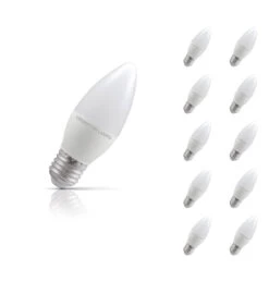 Crompton Candle LED Light Bulb E27 4.9W (40W Eqv) Daylight 10-Pack Opal