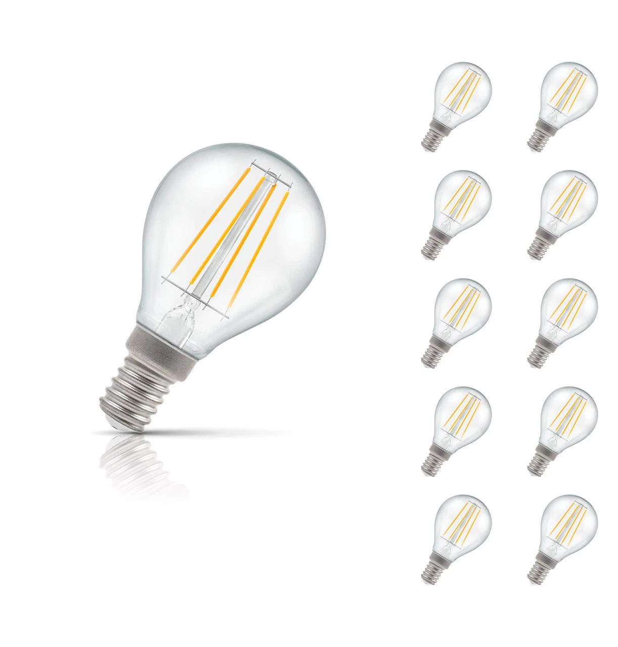 Crompton Golfball LED Light Bulb E14 5W (40W Eqv) Warm White 10-Pack Clear 3 Crompton Golfball LED Light Bulb E14 5W (40W Eqv) Warm White 10-Pack Clear