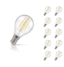 Crompton Golfball LED Light Bulb B15 5W (40W Eqv) Warm White 10-Pack Clear