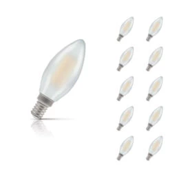 Crompton Candle LED Light Bulb Dimmable E14 5W (40W Eqv) Warm White 10-Pack Pearl