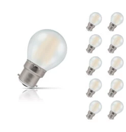 Crompton Golfball LED Light Bulb B22 5W (40W Eqv) Warm White 10-Pack Pearl