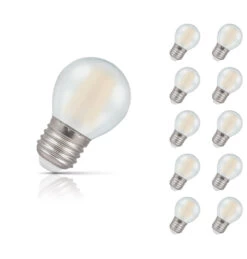Crompton Golfball LED Light Bulb E27 5W (40W Eqv) Warm White 10-Pack Pearl