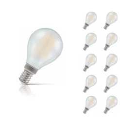 Crompton Golfball LED Light Bulb E14 5W (40W Eqv) Warm White 10-Pack Pearl