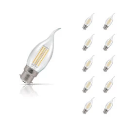 Crompton Candle LED Light Bulb Bent Tip B22 5W (40W Eqv) Warm White 10-Pack