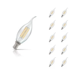 Crompton Candle LED Light Bulb Bent Tip E14 5W (40W Eqv) Warm White 10-Pack