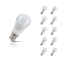 Crompton GLS LED Light Bulb B22 11W (75W Eqv) Warm White 10-Pack Opal