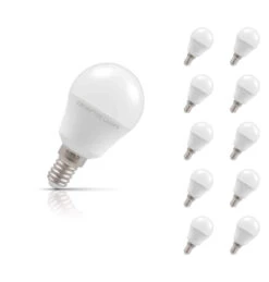 Crompton Golfball LED Light Bulb E14 4.9W (40W Eqv) Daylight 10-Pack Opal