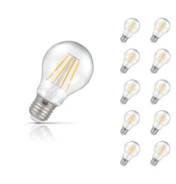 Crompton GLS LED Light Bulb Dimmable E27 7.5W (60W Eqv) Warm White 10-Pack Clear