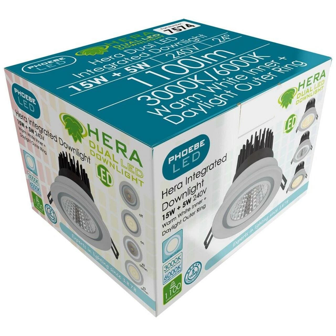 Phoebe LED Downlight 20W Warm White + Daylight Hera Dual 24° White 7 Phoebe LED Downlight 20W Warm White + Daylight Hera Dual 24° White - Image 5