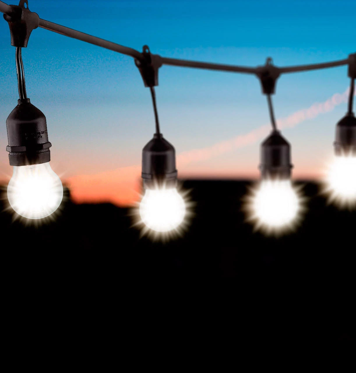 Festoon Light Premium 10m Connectible Outdoor E27 Cool White With 20x LED Golfball Light Bulbs Clear 3 Festoon Light Premium 10m Connectible Outdoor E27 Cool White With 20x LED Golfball Light Bulbs Clear