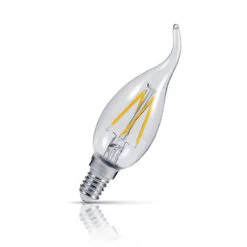 Prolite Candle LED Light Bulb E14 4W (30W Eqv) Warm White Flame Tip Clear