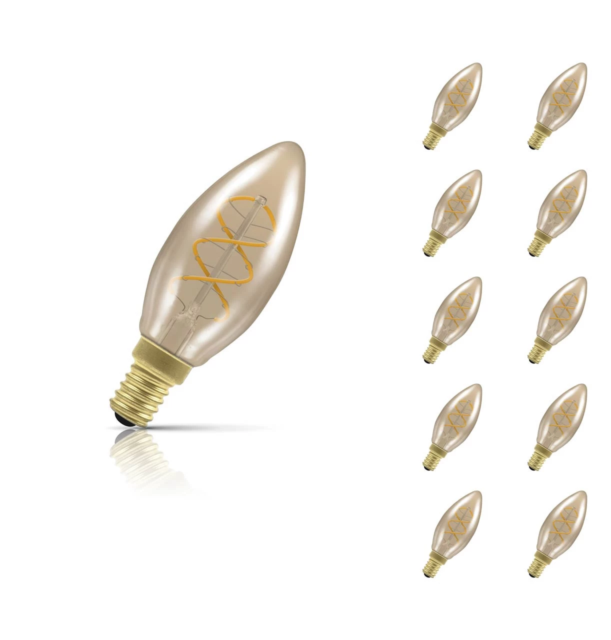 Crompton Candle LED Light Bulb E14 3W (15W Eqv) Warm White 10-Pack Vintage 3 Crompton Candle LED Light Bulb E14 3W (15W Eqv) Warm White 10-Pack Vintage