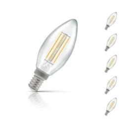 Crompton Candle LED Light Bulb Dimmable E14 5W (40W Eqv) Warm White 5-Pack Clear
