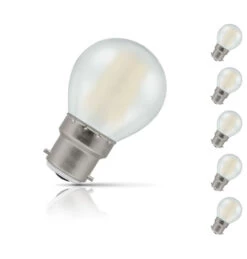 Crompton Golfball LED Light Bulb B22 5W (40W Eqv) Warm White 5-Pack Pearl