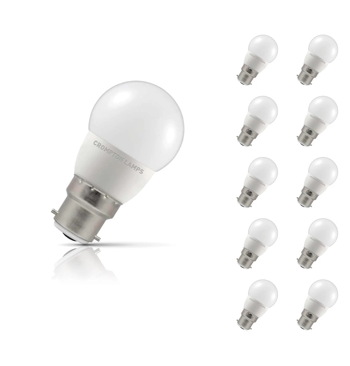 Crompton Golfball LED Light Bulb B22 5.5W (40W Eqv) Cool White 10-Pack Opal 3 Crompton Golfball LED Light Bulb B22 5.5W (40W Eqv) Cool White 10-Pack Opal