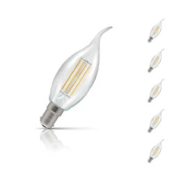 Crompton Candle LED Light Bulb Bent Tip B15 5W (40W Eqv) Warm White 5-Pack