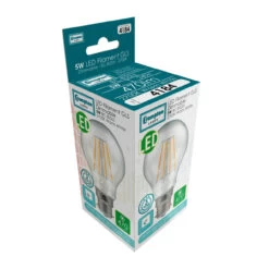 Crompton GLS LED Light Bulb Dimmable B22 5W (40W Eqv) Warm White Filament Clear -Home Lighting Store sl7237 crompton 5w bc led filament dimmable gls warm white packaging 53220.1603454995